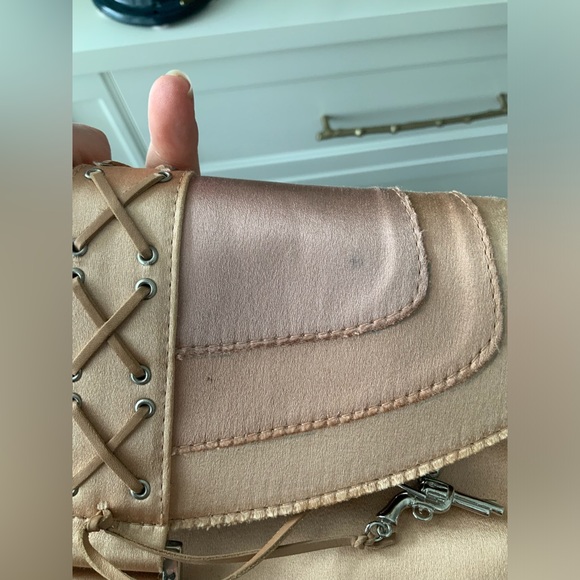 Vintage 90’S Y2K GIUSEPPE ZANOTTI Satin blush pink Shoulder Baguette Purse bag - Picture 9 of 16